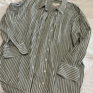 Maeve Black and White Striped Blouse